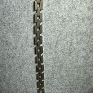 Men's Stainless Steel Silver Link Bracelet - Sleek Geometric Design